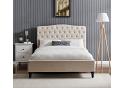 4ft6 Double Roz natural colour fabric upholstered bed frame bedstead 3
